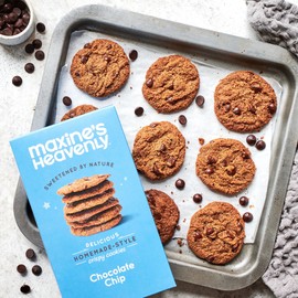 Maxine's Heavenly Maxine's Heavenly Crispy Chocolate Chip Cookies | Low Carb, Low Sugar, Vegan Snacks, Plant Based Snack, Kosher, Gluten Free Snack - Healthy Snacks | 2 Pack = 24 Cookies