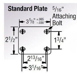 Albion 02TM05001S 5" Diameter Phenolic Wheel Institutional Swivel Plate Caster, Roller Bearing, 3-5/8" Length x 2-1/2" Width Base Plate, 350 lb. Capacity Range