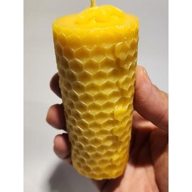 Honeycomb Beeswax Candle (not rolled) Made in USA pillar candle 2" W x 4.5" H Pure 100% Beeswax (Package size: 1 candle)
