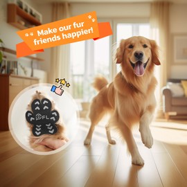 Anti Slip Dog Paw Protector Pads for Senior Dogs, Paw Pads for Dogs Traction, Disposable Self Adhesive Paw Grips for Old Dog on Slippery Hardwood Floor, Black 12 Sets (48pcs) XXXL(80+lbs)