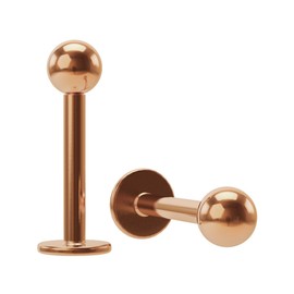 2pc Rose Gold Labret Bar Jewellery 16g 1.2mm Lip Rings 8mm Stainless Steel Gauge Piercing Earrings for Women