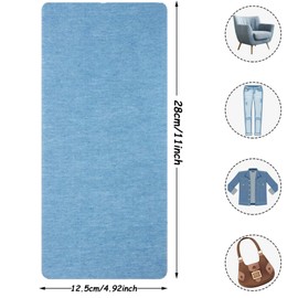 Denim Patch, Iron Patch, Repair, Rectangle, Approx. 11.0 x 4.9 inches (28 x 12.5 cm), 5 Colors, Set of 15, Repair Cloth, Iron, Clothes, Hats, Jeans, Bags, DIY, Crafts, Patches, Cloth, Can Be Cut