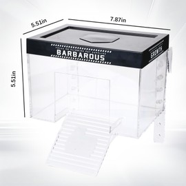 Turtle Basking Platform Small Size, 7.9 * 5.5 * 5.5 Inch Aquatic Turtle Tank with Lid, Beautiful Land Elevated Topper Decor, Tortoise Enclosure for Semi Aquatic Baby Terrapin