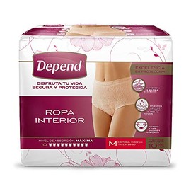 Depend Ropa Interior Mujer, Mediana, 10 Piezas