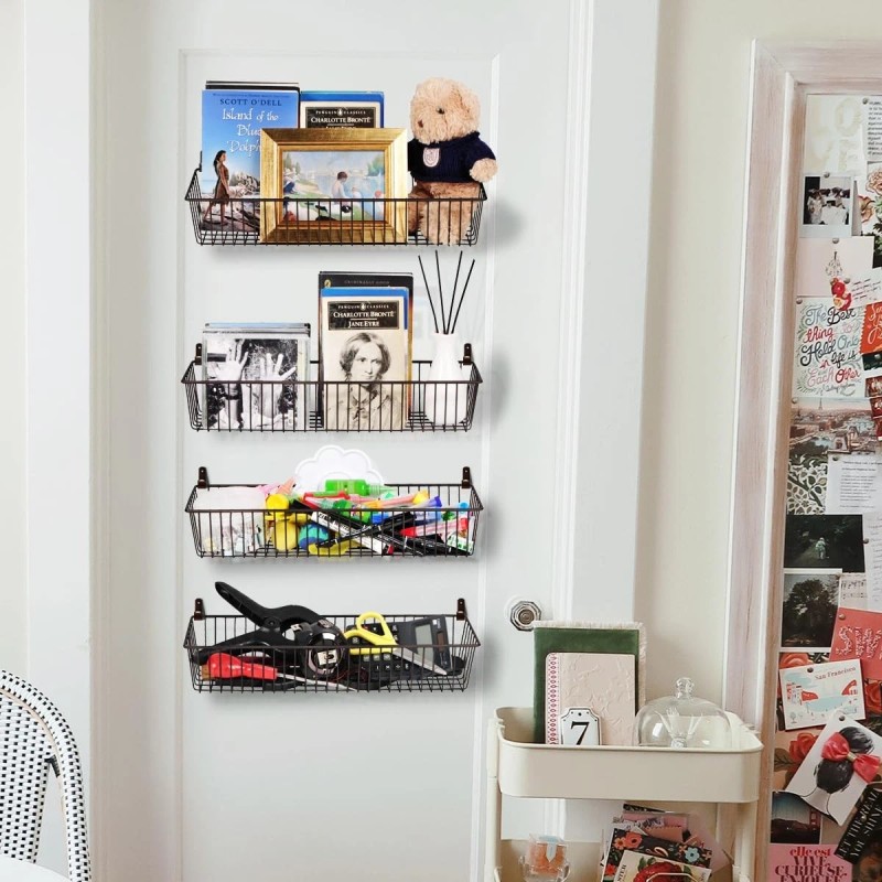 Sheechung Farmhouse Decor Metal Wire Storage Organizer Bin Basket(2 Pack)