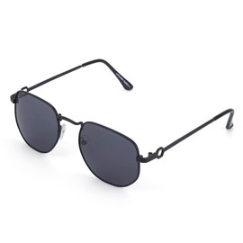 LANLANG Sunglasses for Men Women with Chain Accessories, Irregular Metal Frame and Fashion Design, Anti-UV, Blocking Glare Blocking, Black (black 2)