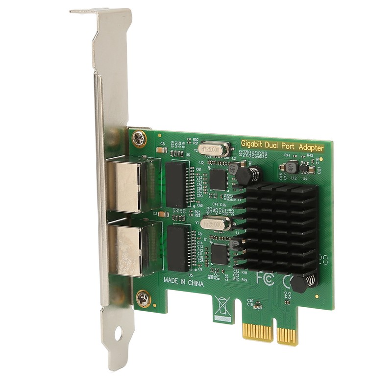 PCI E NIC Network Card 2 Way RJ45 Port for