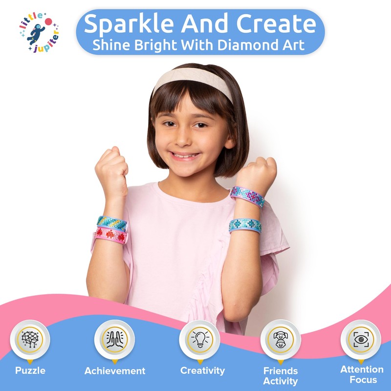 Little Jupiter Diamond Art Bracelet Kit - Includes 12pcs -