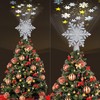 Christmas Tree Topper, Christmas Decoration Tree Top Snowflake 3D Projection