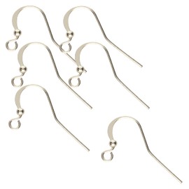The Beadsmith Basic Elements Flat Ear Wires – Silver Plated – 12mm x 27mm – 6 Pieces (3 Pairs) – Earring Hooks Findings – Jewelry Components for Making Dangle and Drop Earrings