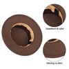 Wide-Brim-Felt-Panama-Fedora-Hat with Flat-Top-Pork-Pie Cap for Women Men (Size:M) Coffee