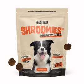 FreshCap, Shroomies - Organic Mushroom Complex for Dogs - Turkey Tail, Lions Mane - DHA, EPA, Turmeric and Kelp - 180 Soft Chews - Immunity, Cognitive Support and Joint Health