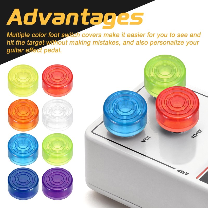 sourcing map 10 Pcs Footswitch Toppers Guitar Pedal Button Caps