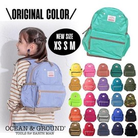 Ocean and Ground Nylon Backpack Daypack GOODAY S - M Kids Baby Boys Girls, BG: Black x Orange [Limited]