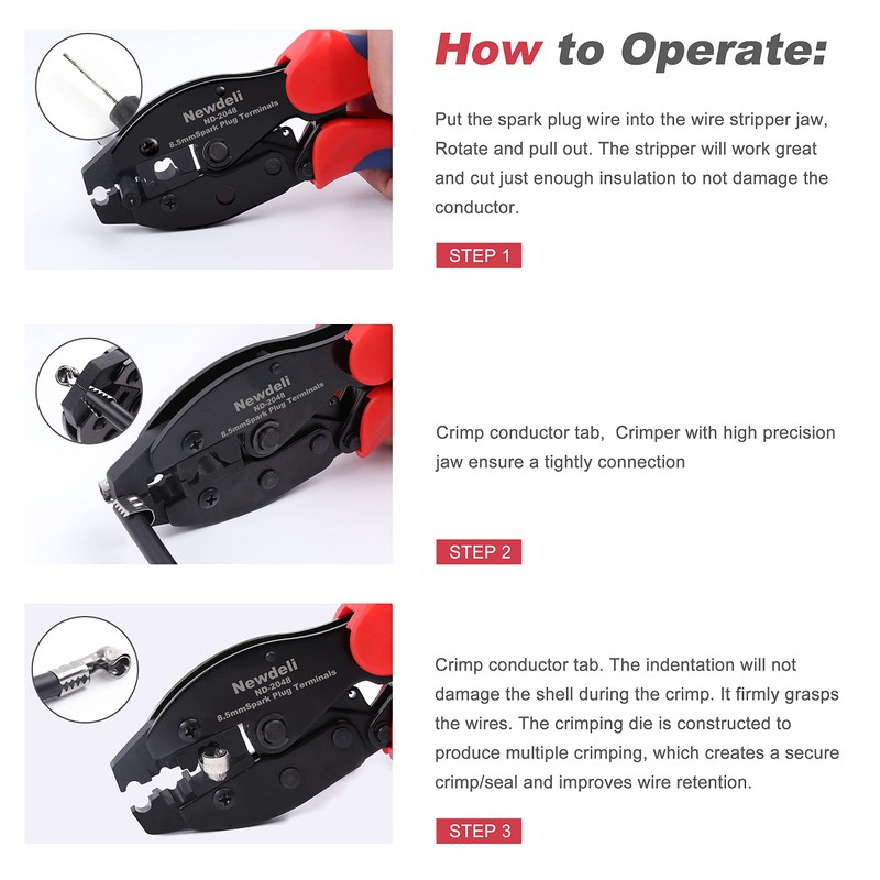 Spark Plug Wire Crimper, Newdeli Crimping Pliers for Spark Plug