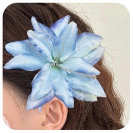 Snuhlzvm Soft And Beautiful Lily Hair Accessory, Blue, With Exquisite And Delicate Texture, Elegant And Unique Design, Romantic And Charming Hair Accessory, Gentle And Refined Temperament.
