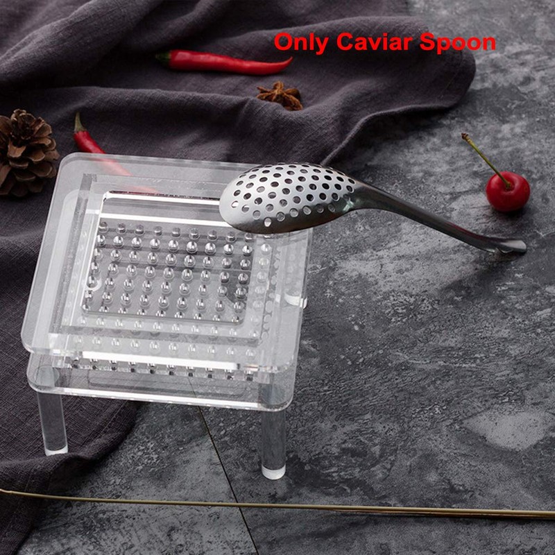 GeKLok Caviar Spoon, Egg Strainer, Spoon Filter, Stainless Steel Strainer