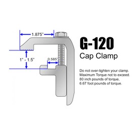 GCi STRONGER BY DESIGN G-120 Utility Cargo Rail System Mounting Clamps for Caps and Shells on Toyota Tundra '07 & Newer, Tacoma '07 & Newer and Jeep Gladiator (.0585 inch, 4 Pack)