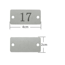 Stainless Steel Rectangle Numbered Number Plates with Two Holes (1-100)