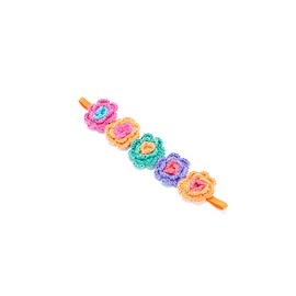 Peppercorn Kids Girls Colorful Flower Crown Headband (Age 3-8 Years) - Unique Design, Handmade, Cute Floral Headband for Toddlers and Young Girls