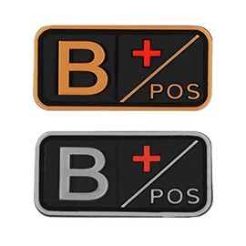 Blood Type Patch 3D PVC Rubber Replacement for B Positive Rubber Patch DIY Emblem Military Medic Morale Small Patches Medical Armband Badges (Replacement for B Positive)