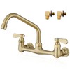 Favorpo Wall Mount Kitchen Sink Faucet 8 Inch Center Wall