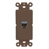 RiteAV - Shielded Cat6 Ethernet Port Wall Plate Decorative (Insert) - Rocker [Brown/Brown]