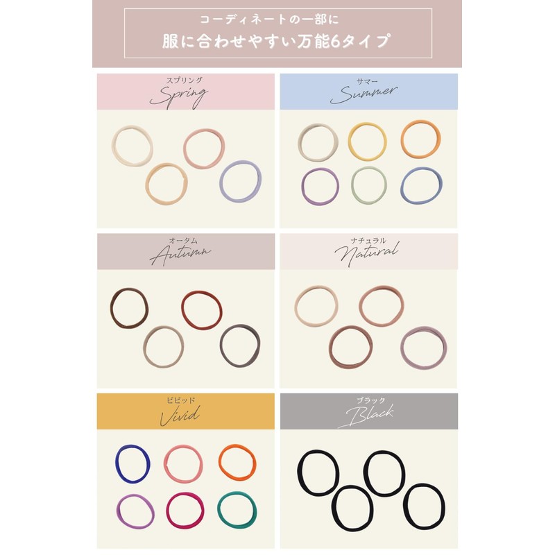 [iijo] Hair Rubber Nobuko, Set of 20, Hair Elastic Simple,