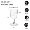 Party Essentials Disposable 2-Piece Plastic Wine Glasses/Stemmed Cups, For Drinks,