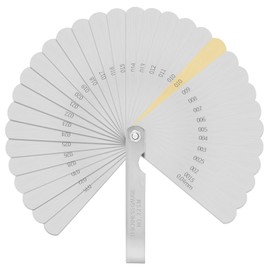 Bivethoi 32-Piece Straight Blades Feeler Gauge, Manganese Steel Dual Marked Metric and Imperial Measuring Tool for Measuring Gap (Measuring Range: 0.05-1mm / 0.002-0.04 inch)