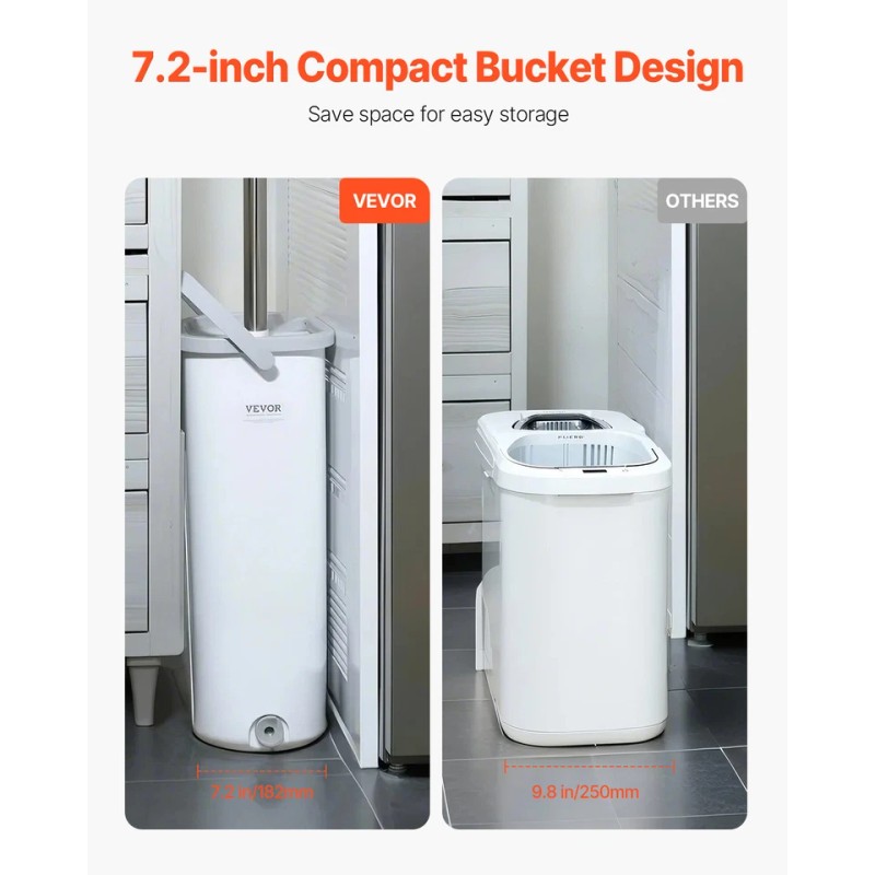 VEVOR Mop and Bucket with Wringer Set 3 Mop Pads