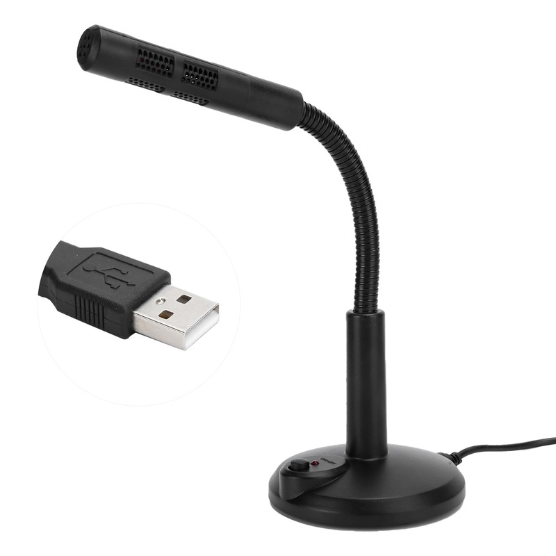 USB Microphone Adjustable Hose Desktop Computer PC Live Broadcast Business