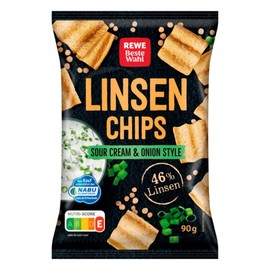 레베 베스트발 REWE Beste Wahl 렌틸 스낵 사워크림 & 양파 90g REWE Beste Wahl Lentil Snack Sour Cream & Onion 90g