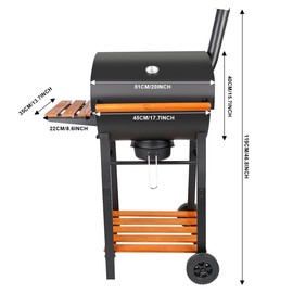 guogiyala Portable CharcoalGrill: BBQ Grill with Ash collector - The Barrel Charcoal BBQ for Outdoor Cooking