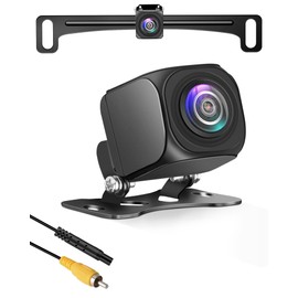 Metal Casing Backup Camera AHD 1080P Metal License Plate Backup Camera for Car 160° Wide Angle Rearview Reversing Camera Clear Night Vision Waterproof Reverse Rear View Camera for Car Vehicle SUV RV