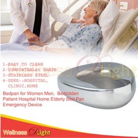 WellnessD'Light - Bed Pans for Elderly Men & Women Stainless Steel Bedpans for Hospital and Home Use