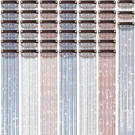 18 Pcs Horse Accessory Clip in Hair Extensions for Mane and Tail Tack Horse Stuff Pony Hair Tinsel for Real Horses Western Bride Horse Lover and Girls Birthday (Multicolor) - Colour: Patriot