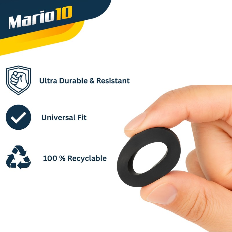 Mario10 24-Piece Rubber Hose Washer Set – 1/2", 3/4", and