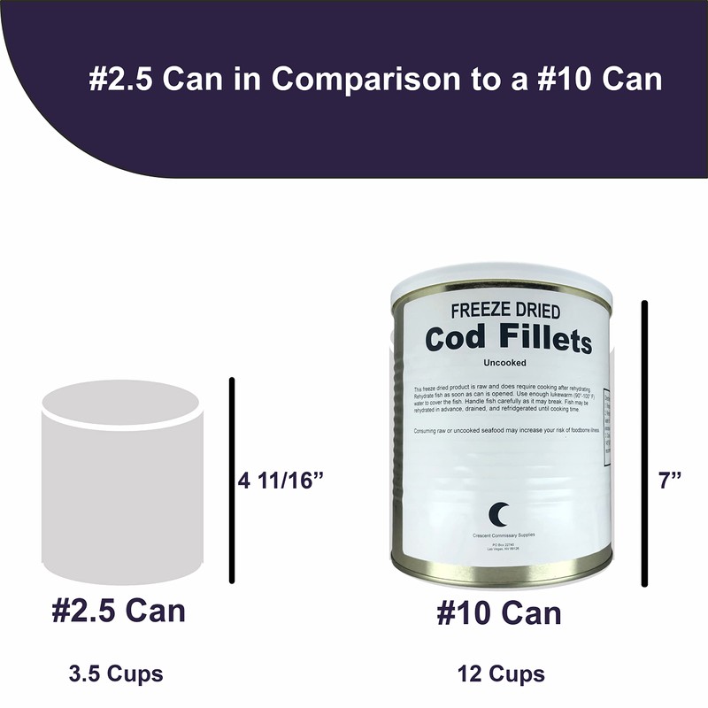 Freeze Dried Cod Fillets 9 oz per can #10 Size