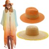 Nicole Miller Women's 2 Sun Beach Coverup, Straw Hat &