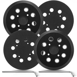 Gnellkoor 4 Pack 5" 8 Hole Replacement Sander Pad Compatible with Milwaukee 6021-21 6034-21 2648-20 2648-21 Orbital Sander Hook and Loop Replacement Part #51-36-7100 (4 Screw Holes Sander Pads)