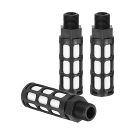 PATIKIL Pneumatic Muffler G 3/8, 3 Pack Plastic Air Compressor Exhaust Muffler Filters Air Solenoid Valve Muffler Fitting for Automation Pneumatic Equipment, Black