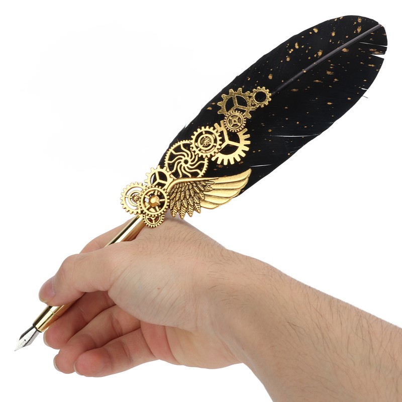 Feather Pen Business Fire Lacquer Stamp European Retro Style Sprinkled
