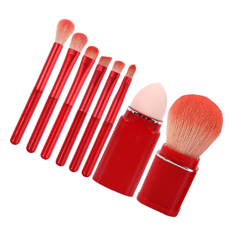 8 Pcs Makeup Brush Set Soft Bristles Retractable Powder Brush