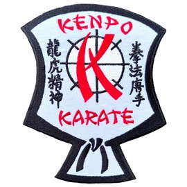 Large Kenpo Karate Patch (6.5 Inch) Embroidered Iron-on or Sew-on Badge Kempo Kimono Gi Japanese Martial Arts Self Defense Japan Kanji Emblem Gift Patches