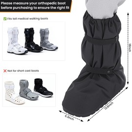 MABOZOO Waterproof Walking Boot Cover, Adjustable Orthopedic Medical Boot Cover with Non-Slip Sole, Rain Shoe Covers for Medical Orthopedic Boots (13.8 * 6.3 Inch)