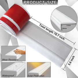 Dog Cat Scratching Windows Sill Protector，Window sill Cover，Rubber Anti Scracting from Dog Cats for Home Furniture Edge Protection Flexible Rubber L-Type 4x1.6inch Non Slip Cuttable(78.7" White)