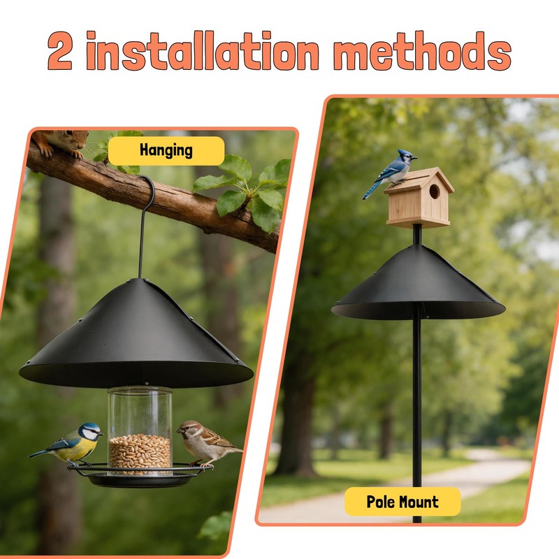 Squirrel Baffle for Bird Feeder Pole, Squirrel Guard Defender, Squirrel