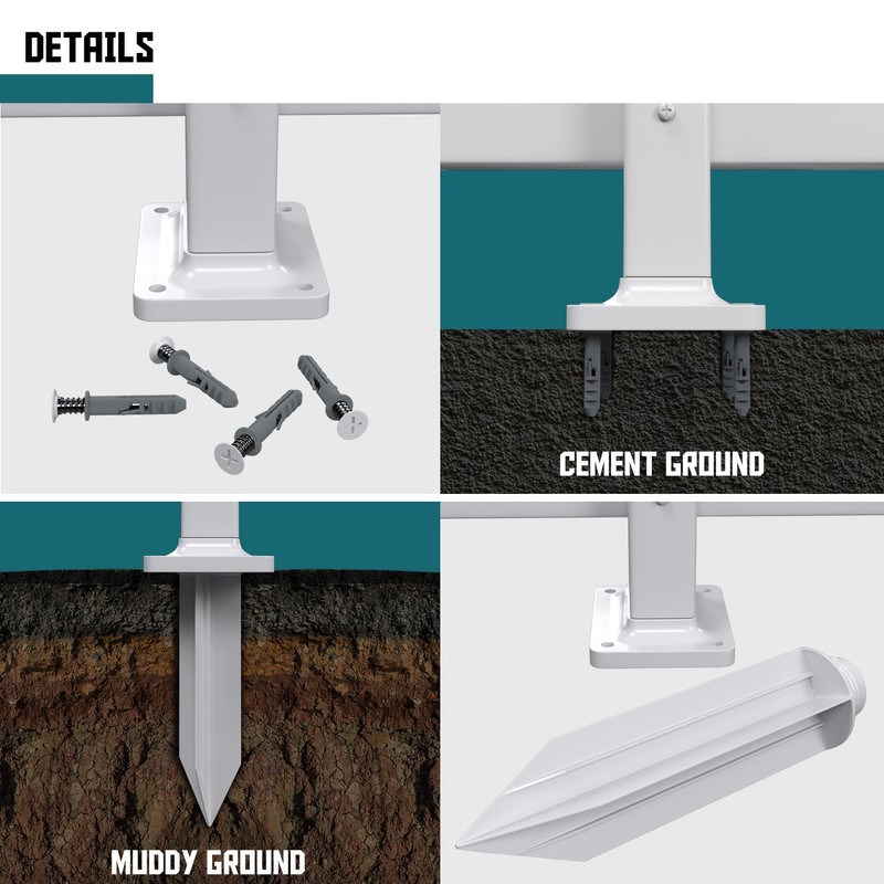 TANG 38.6" H PVC Posts Vinyl Post for Lasting Durability