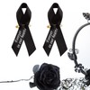 CRAFFANCY 100 Pcs Black Ribbon Pins, Memorial Ribbon in Forever